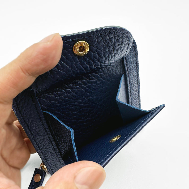 [皮革外殼] Type2 2縮小暮光藍色軟收縮牛皮，用硬幣口袋和標準D形環|皮革製品|拉克基