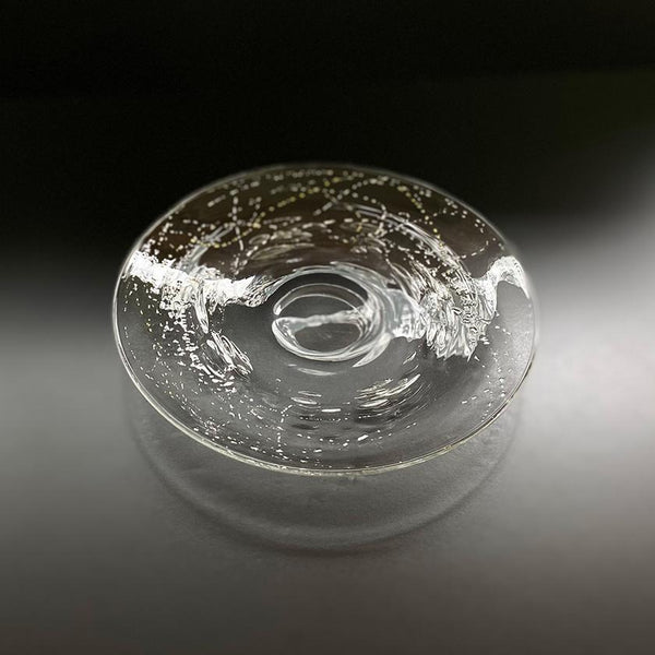 [จานเล็ก] Gold & Sliver Sara | Sun Glass Studio Kyoto | งานแก้ว