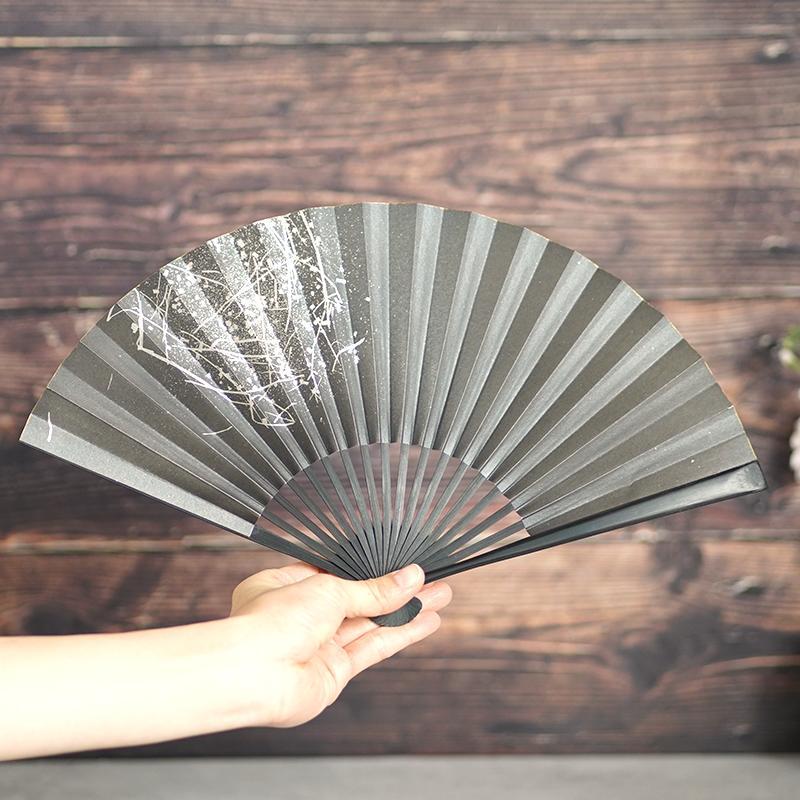 [แฟนมือ] Hakuzu Spirit Black Bamboo 7 Sun | Kyoto Folding Fans | Yasuto Yonehara