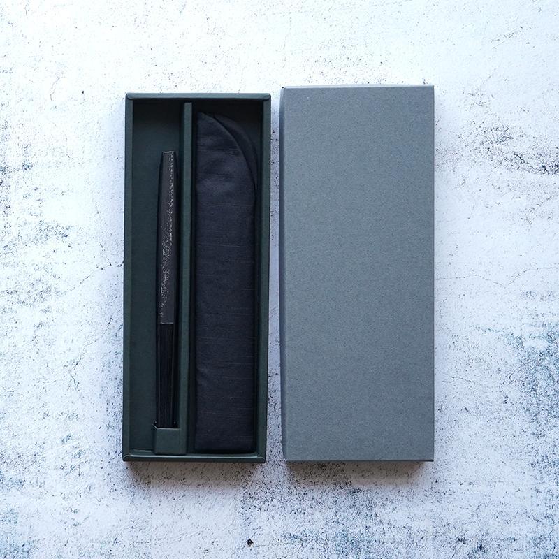 [กระเป๋าพัดลมมือ] พัดลมกระเป๋าสีดำ | Kyoto Folding Fans | Yasuto Yonehara ทุ่มเท