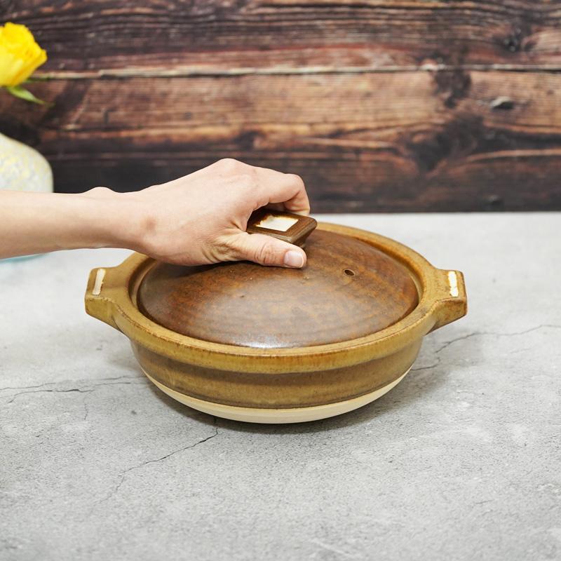 [炊具（鍋）] Yamasho Touki掛出4人陶器鍋| Shigaraki Ware