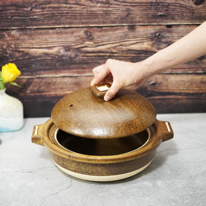 [炊具（鍋）] Yamasho Touki掛出4人陶器鍋| Shigaraki Ware