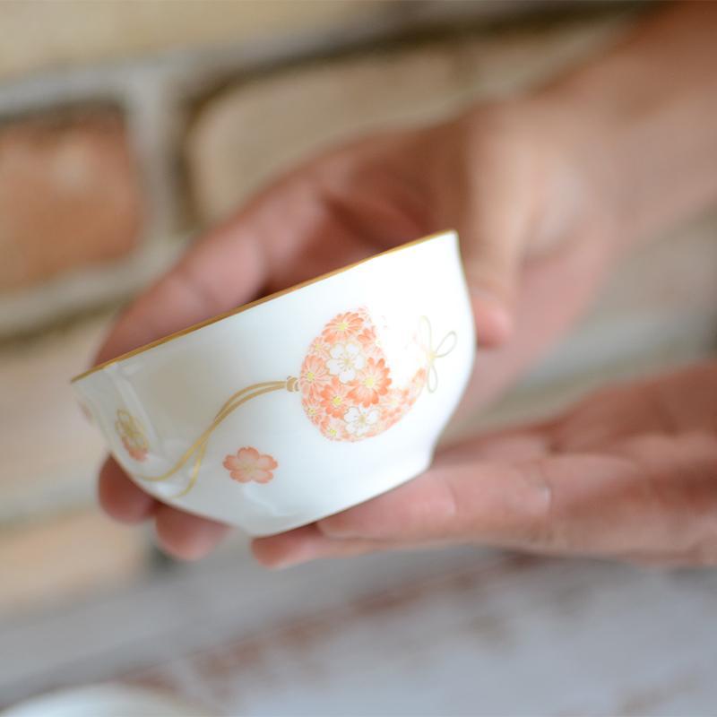 [JAPANESE TEA CUP] OKURA ART CHINA FLOWER BALL JAPANESE TEA CUP, FLOWER SHAPED SMALL PLATE(5 PIECES EACH) | CERAMICS