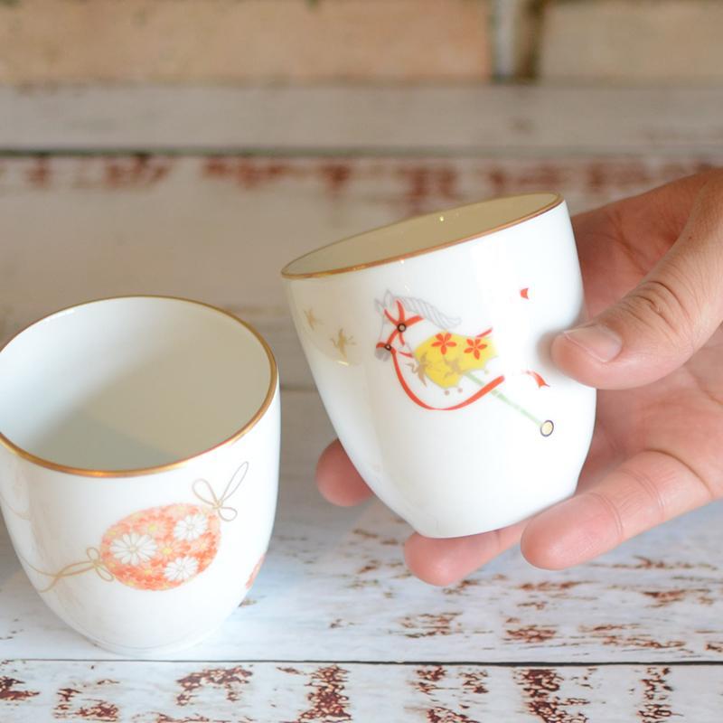 [JAPANESE TEA CUP] OKURA ART CHINA FOUR SEASONS JAPANESE TEA CUP (4-PIECE SET) | CERAMICS