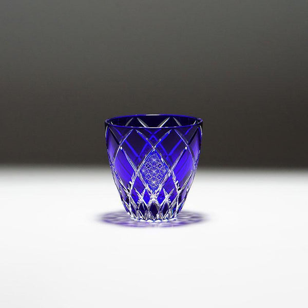 [Sake Glass] Guinomi Kiku Yarai (สีน้ำเงิน) | คิริโกะ
