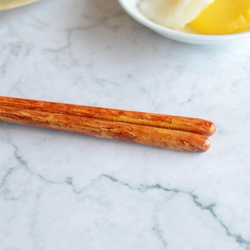 [Chopsticks] แปรงสี (สีส้ม) พร้อมที่เหลือ Chopstick (22.5 ซม.) | คริสตัล Wakasa Lacquerware
