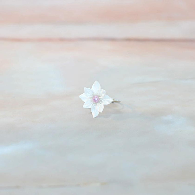[ACCESSORY 4 PIECES] PURE WHITE (BARRETTE, BROOCH, EARRINGS, RING) | TSUMAMI KANZASHI