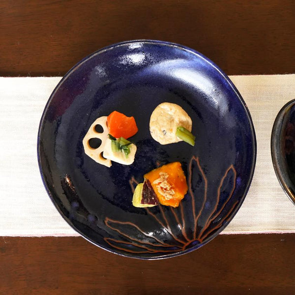 [Curry Plate] Indigo | Otani Ware | Onishi Toki
