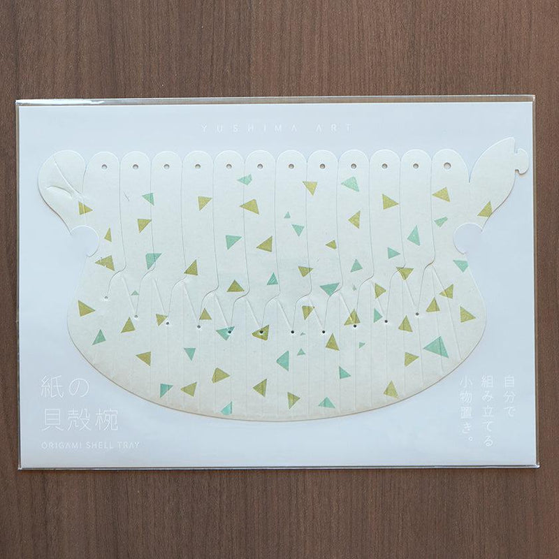 [พับกระดาษ] กระดาษชามเปลือกหอยรูปสามเหลี่ยมฟอยล์สีเทา | Yushima-Art | กระดาษตกแต่ง