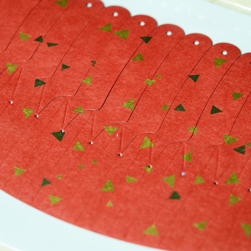 [Origami] กระดาษชามเปลือกหอยรูปสามเหลี่ยมฟอยล์สีแดง | Yushima-Art | กระดาษตกแต่ง