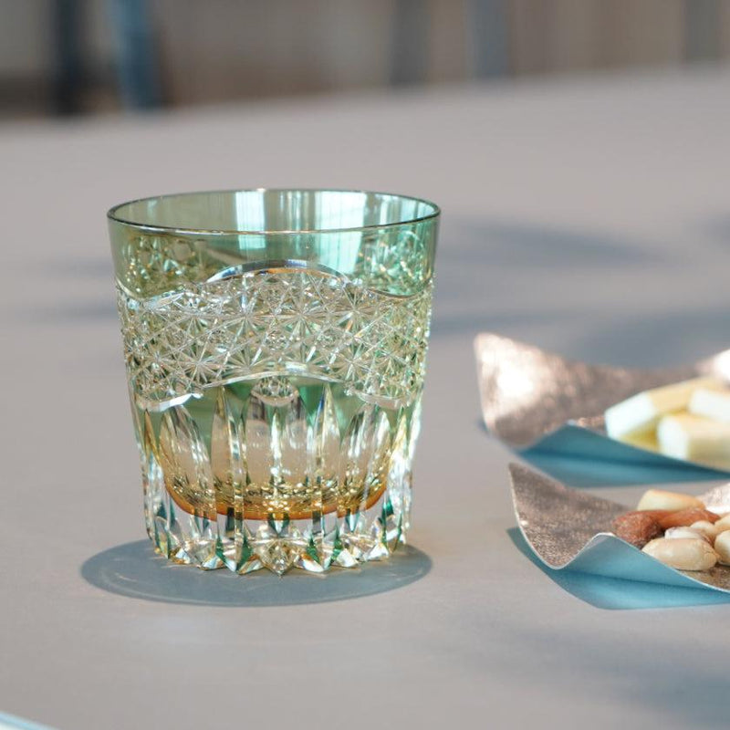 [แก้วหิน] แก้ววิสกี้ Kasaneirome Gyoko (แสงยามเช้า) | Edo Kiriko | คากามิคริสตัล