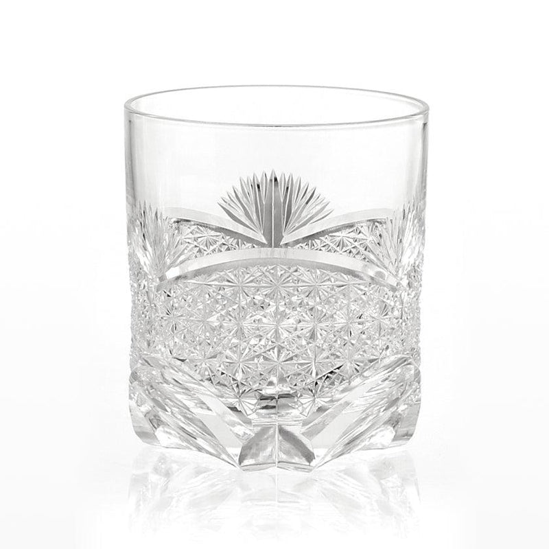 [搖滾玻璃]威士忌玻璃竹葉和菊花網| kagami水晶| edo cut glass
