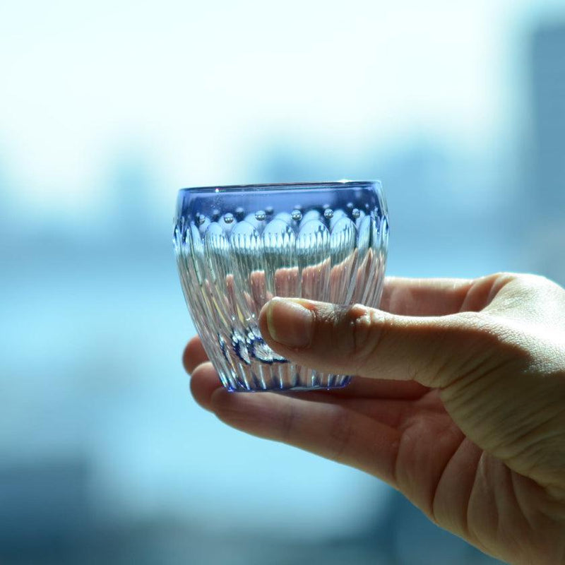 [清杯]錫沙杯菊花由Satoshi Nabetani傳統工藝品碩士| kagami水晶| edo cut glass