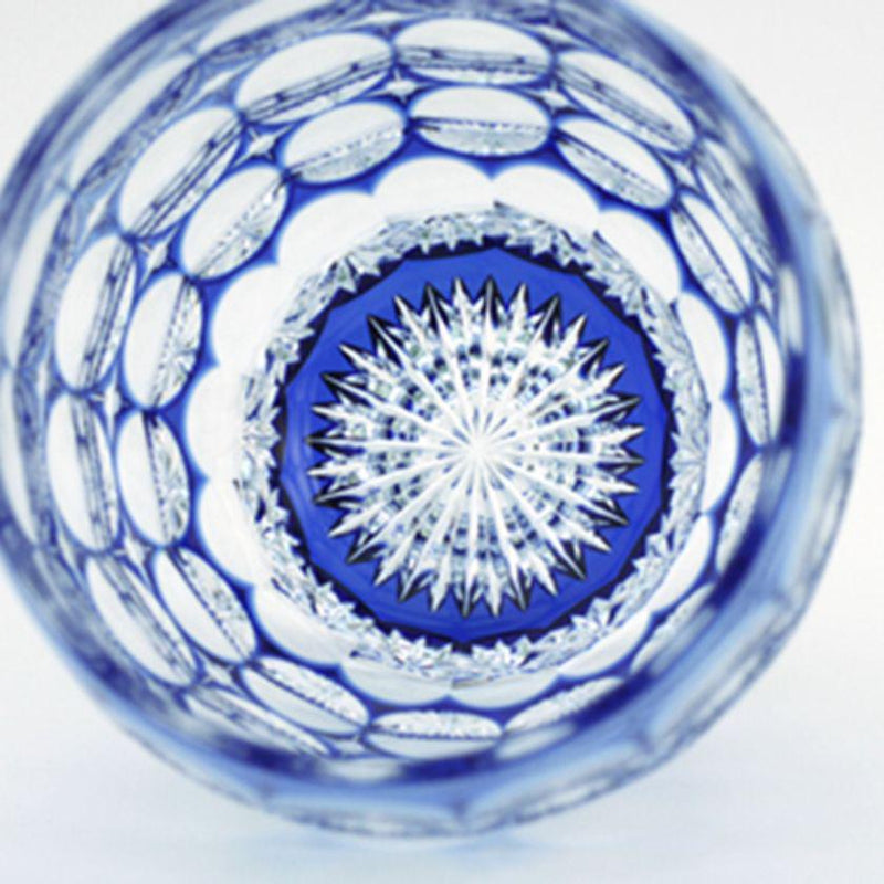[ROCKS GLASS] WHISKEY GLASS HYDRANGEA BY SATOSHI NABETANI MASTER OF TRADITIONAL CRAFTS | EDO KIRIKO | KAGAMI CRYSTAL