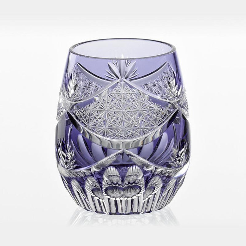 [ROCKS GLASS] WHISKEY GLASS EVENING LULL (PURPLE) BY JUNICHI NABETANI, MASTER OF TRADITIONAL CRAFTS | EDO KIRIKO | KAGAMI CRYSTAL