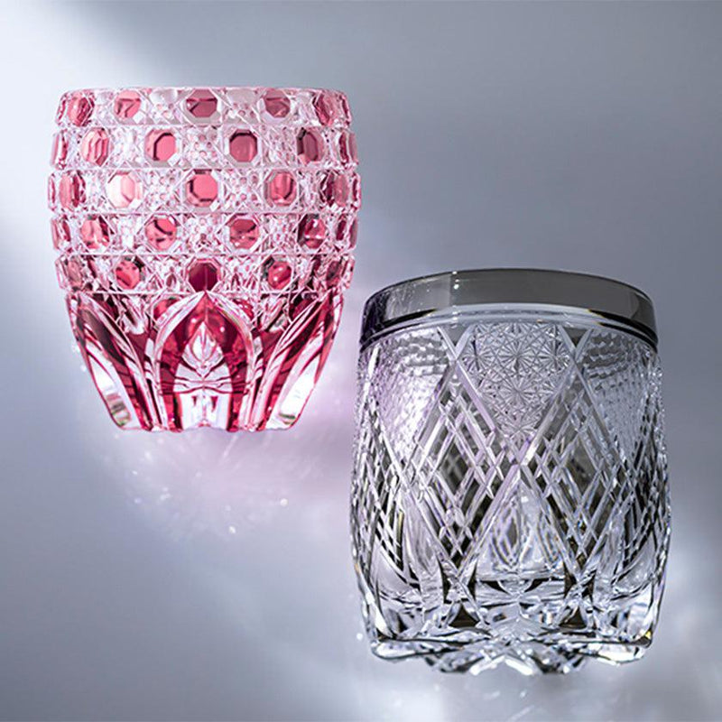 [Rock Glass] Saika แก้ววิสกี้โดย Junichi Nabetani Master of Crafts ดั้งเดิม | Edo Kiriko | คากามิคริสตัล
