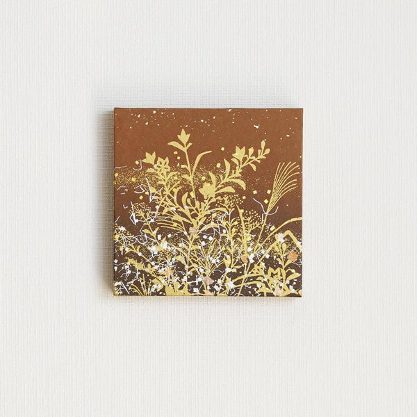 [Artpanel] Autumn Aki-Kusa (ดอกไม้ฤดูใบไม้ร่วง) Brown S | งานตกแต่งทองคำและเงิน Ippinshu