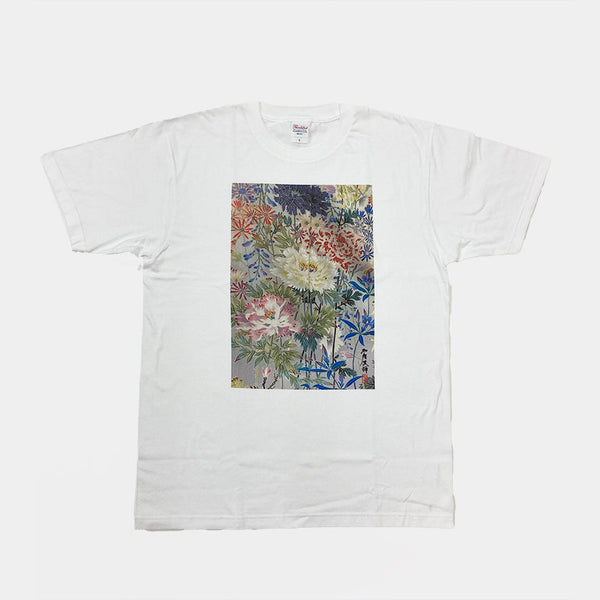 [เสื้อยืด] สีดอกไม้ (ขนาดเดียวเหมาะกับทุกคน) | Kaga Yuzen | J.Flavor * Hiroyuki Kikuta