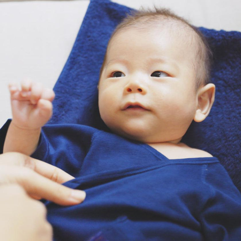 [禮品盒] Tokushima的Hon-Aizome出生慶祝嬰兒禮物套裝|靛藍| aeru
