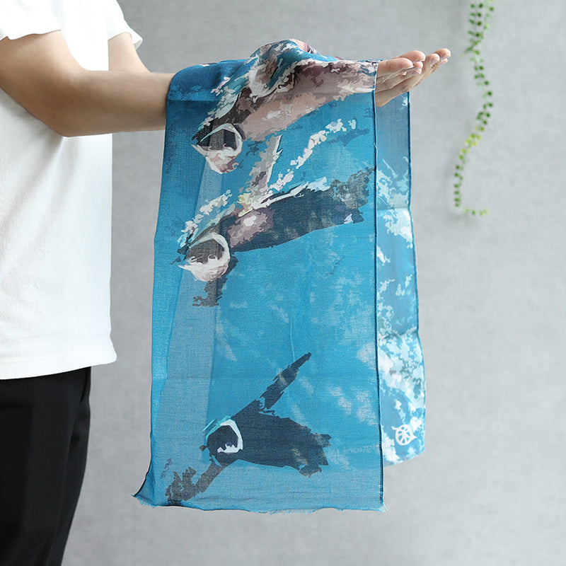 [ขโมย] เพนกวินฝ้าย (ว่ายน้ำ) | การย้อมสี Kyo Yuzen | Nogiguchi Kihei