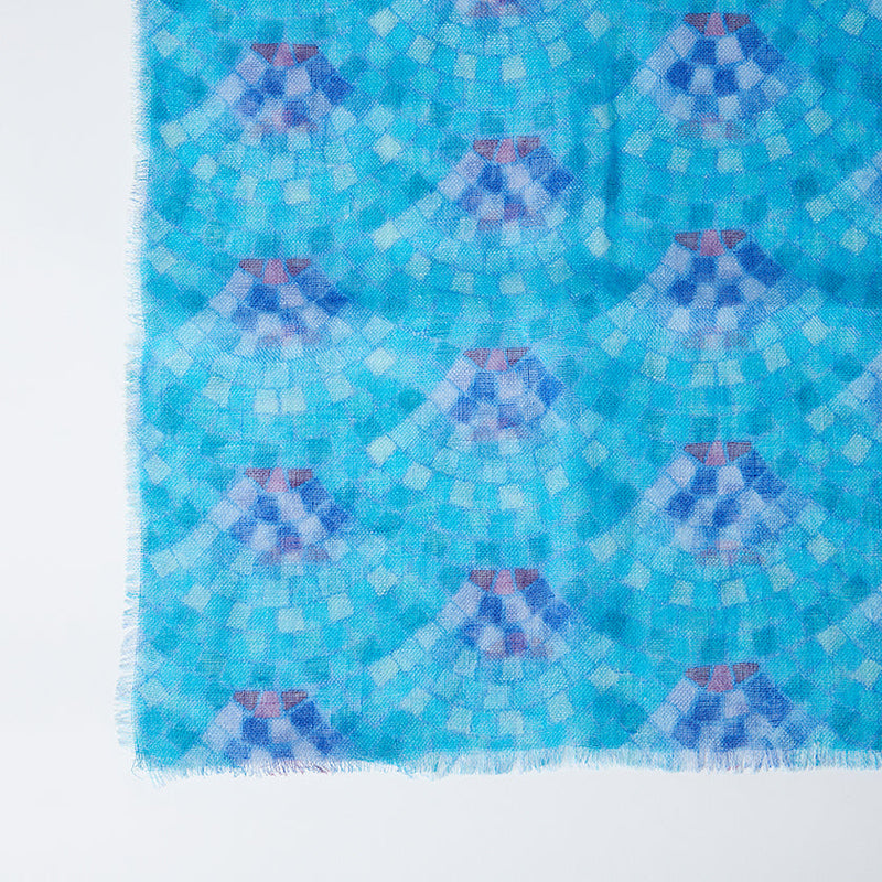 [ขโมย] ผ้าลินิน 160 x 35 อิฐทะเลสีฟ้า (สีคราม) | การย้อมสี Kyo Yuzen | Nogiguchi Kihei
