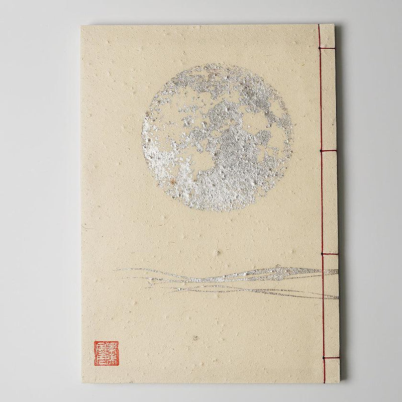 [เครื่องเขียน] สมุดบันทึกพระจันทร์เต็มดวง (สีขาว) | Karakami (กระดาษญี่ปุ่น) ｜ keibifugetsu