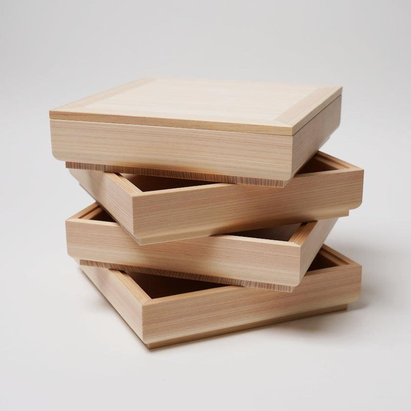 [กล่องเครื่องประดับ] Hinoki-Box Square White Wood | Kyo Butsudan | Iwata Houraiya