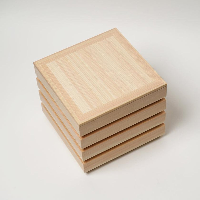 [กล่องเครื่องประดับ] Hinoki-Box Square White Wood | Kyo Butsudan | Iwata Houraiya