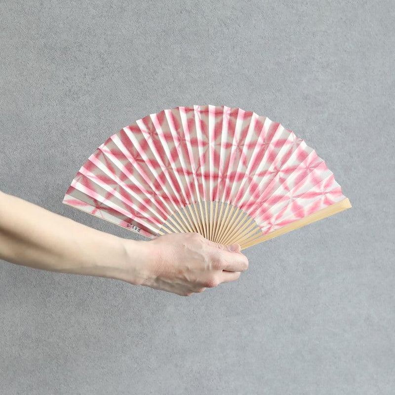 [HAND FAN] SEKKA SHIBORI (PINK) FOR WOMEN | KUROTANI WASHI PAPER|KUROTANI WASHI COOPERATIVE GROUP