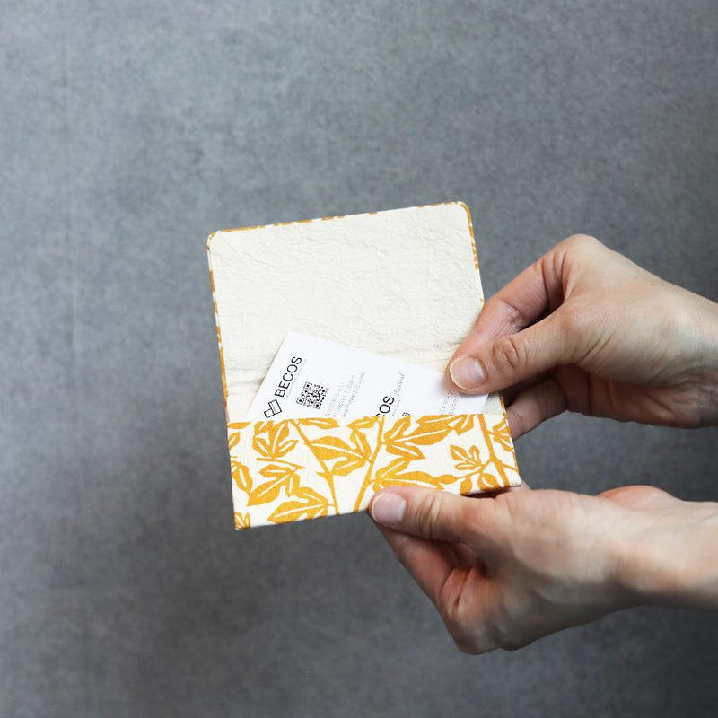 [เคสการ์ด] Mulberry Print (สีเหลือง) | Kurotani Washi Paper | Kurotani Washi Cooperative Group