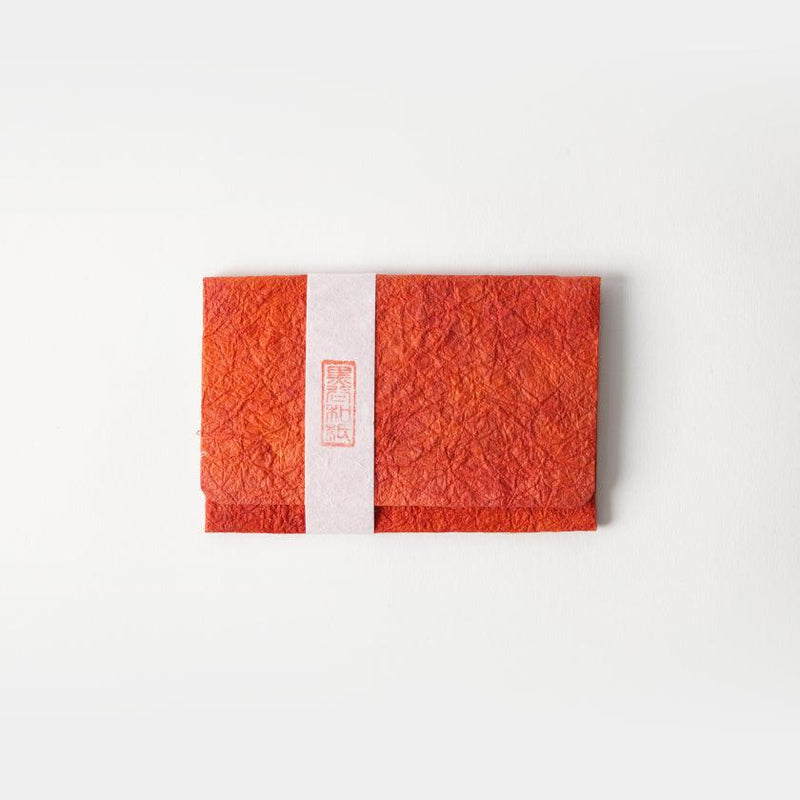 [เคสการ์ด] กระดาษที่มีลวดลายสิ่งทอ (สีแดง) | Kurotani Washi Paper | Kurotani Washi Cooperative Group