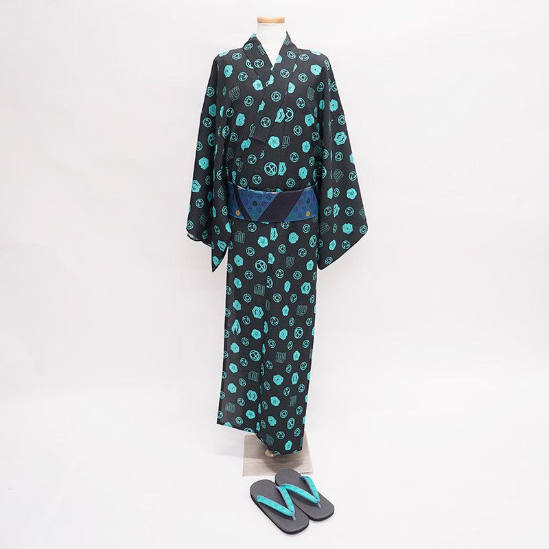 [Kimono / Yukata] ผู้ชายสีดำและสีน้ำเงิน | เม็ดสีอิงค์เจ็ท | Hatsune Koubou