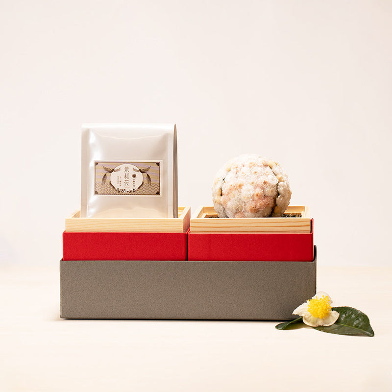 [ชุดของขวัญ] Mari และ Sencha ของ Chawaka Set White Plum | ชา UJI และการออกแบบดอกไม้ | Chawaka Kyoto Uji