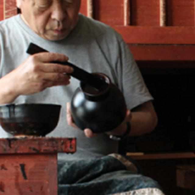 [ Tumbler / 水瓶] Thermo Mug Urushi Umbrella Bottle Arabesque （Black） | Echizen Laquerware