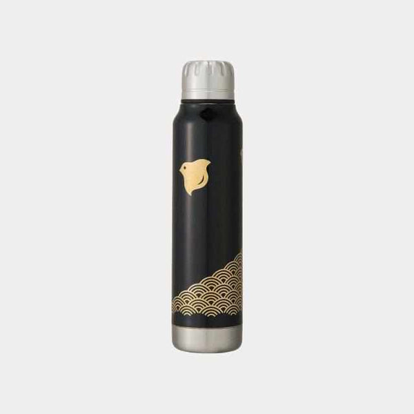 [แก้วน้ำ / ขวดน้ำ] Thermo Mug Ugrella Umbrella Bottle Bottle Wave Chidori (สีดำ) | Lacquerware Echizen | Takumiichi