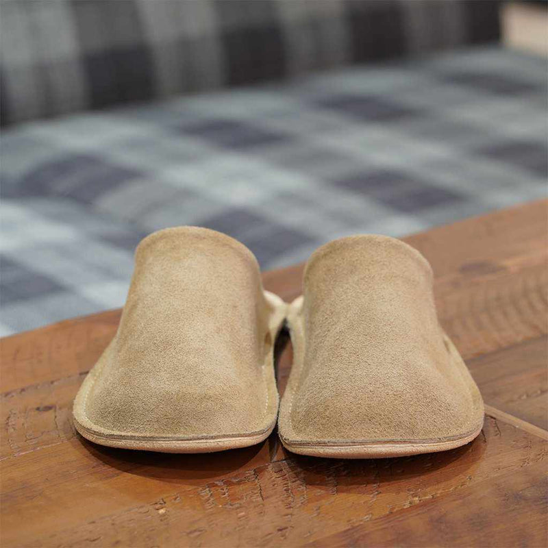 [拖鞋]Reela Velor Room Sabo（米色）|皮革加工