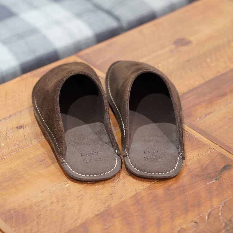 [SLIPPERS] VELOUR (DARK BROWN) | LEATHER PROCESSING