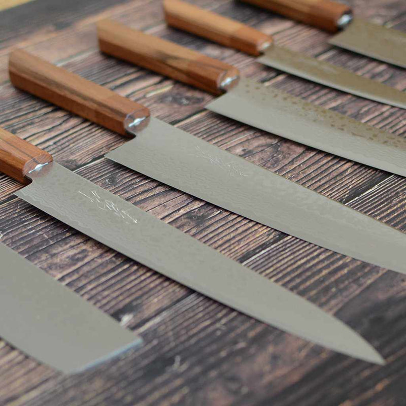 [廚房（Chef）刀具] Cobalt Sotainless Interrupt 69 層大馬士革 Nagiri 160MOak Oak 八角形圖案-卡基希布完成- | Sakai Forced Blades