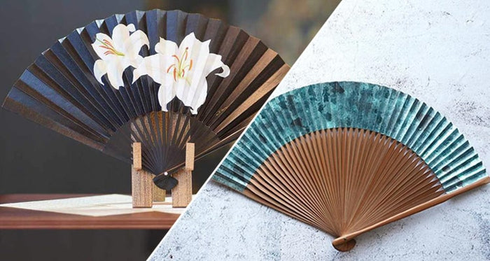 Dog Sensu (Japanese folding factory fan) for Women - Green, Gift for Women