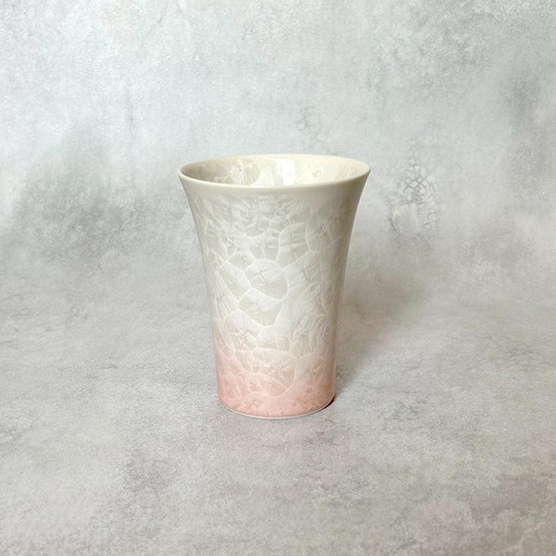 [แก้ว (ถ้วย)] ดอกไม้คริสตัล (พื้นหลังสีขาวสีน้ำเงิน) ถ้วยฟรี (ชุด 2 ชิ้น) | Touan | สินค้า Kyoto-Kiyomizu