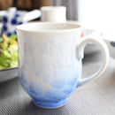 [MUG (CUP)] FLOWER CRYSTAL (WHITE BACKGROUND BLUE RED) MUG (2-PIECE SET) | TOUAN | KYOTO-KIYOMIZU WARES