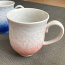 [MUG (CUP)] FLOWER CRYSTAL (WHITE BACKGROUND BLUE RED) MUG (2-PIECE SET) | TOUAN | KYOTO-KIYOMIZU WARES