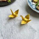 [CHOPSTICK REST (HOLDER)] CRANE (GOLD LEAF) | KANAZAWA GOLD LEAF | HAKUICHI