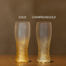 [GLASS] STARDUST AKARI BEER GLASS | KANAZAWA GOLD LEAF | HAKUICHI