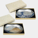 [TRAY] KATSUSHIKA HOKUSAI GLASS (SILVER) | KANAZAWA GOLD LEAF | HAKUICHI