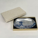 [TRAY] KATSUSHIKA HOKUSAI GLASS (SILVER) | KANAZAWA GOLD LEAF | HAKUICHI