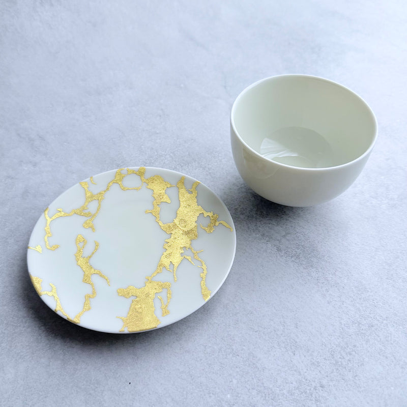 CUPS & SAUCER] RS MARBLE CUP&SAUCER TEA POT | KANAZAWA GOLD LEAF
