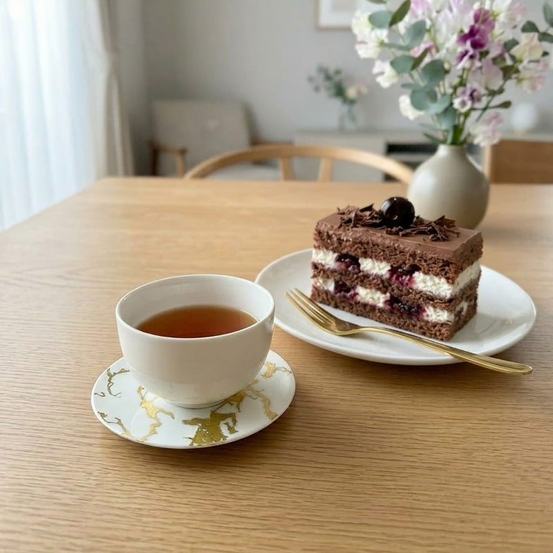 CUPS & SAUCER] RS MARBLE CUP&SAUCER TEA POT | KANAZAWA GOLD LEAF