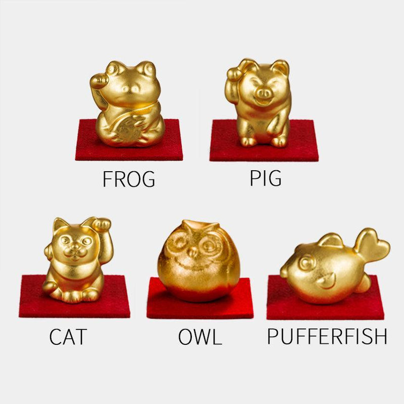 [雕像] 幸運符動物雕像 |金澤金箔|箔一