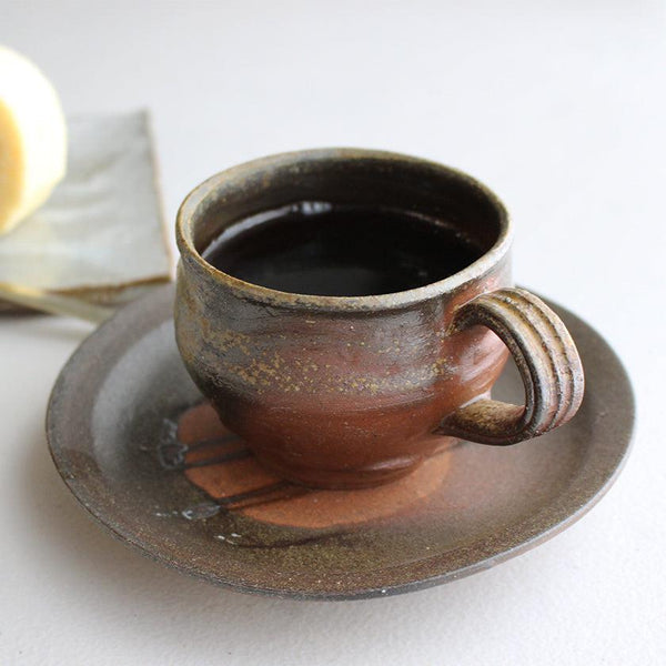 [MUG (CUP)] COFFEE CUP & SAUCER SET | BIZEN WARES| NAOTO TSUNEKI